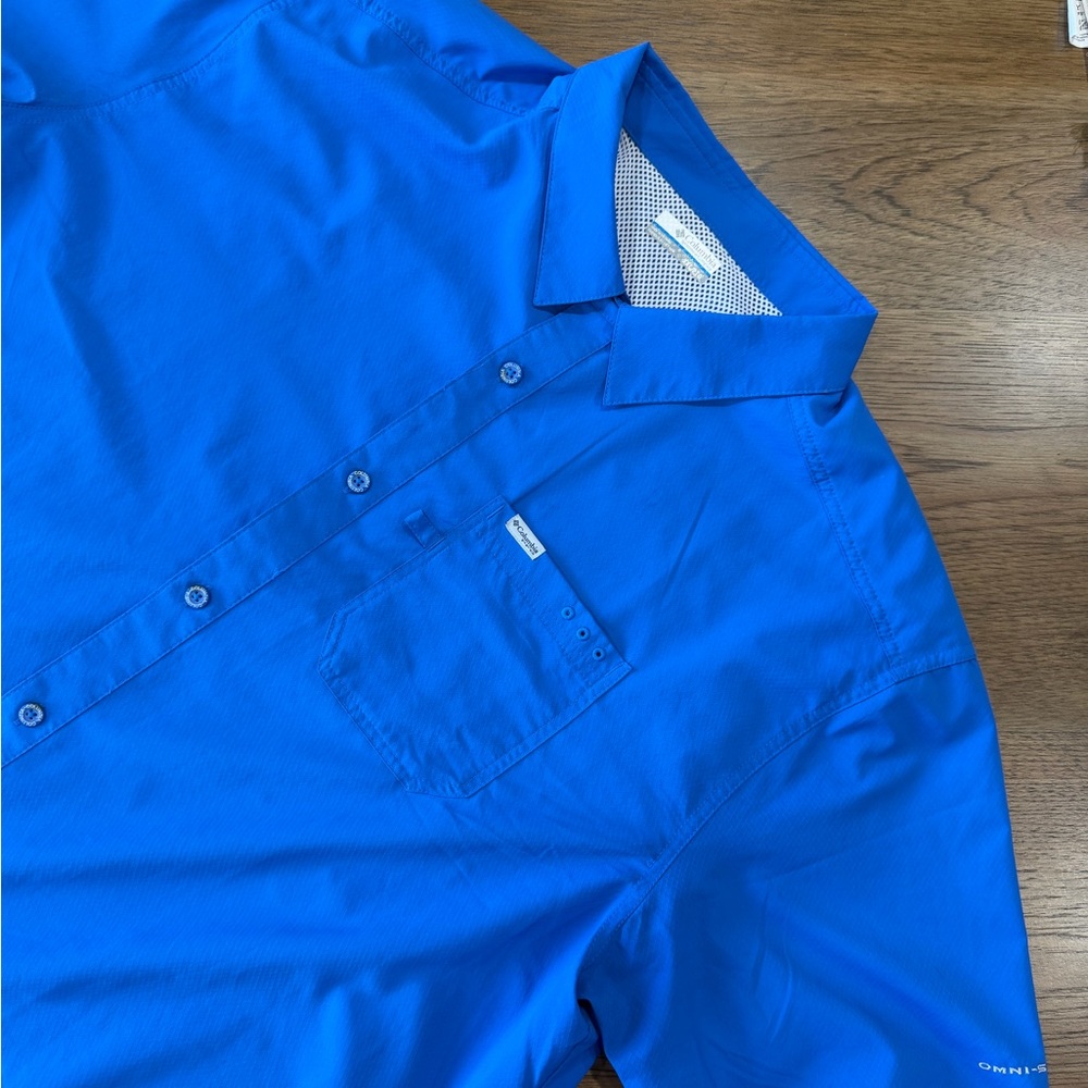 Columbia PFG Camping Men's Blue Shirt